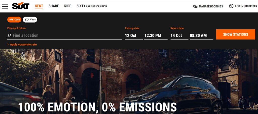 sixt electric car hire